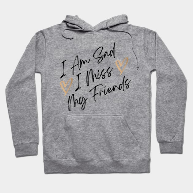 i am sad i miss my friends quote Hoodie by katsostore